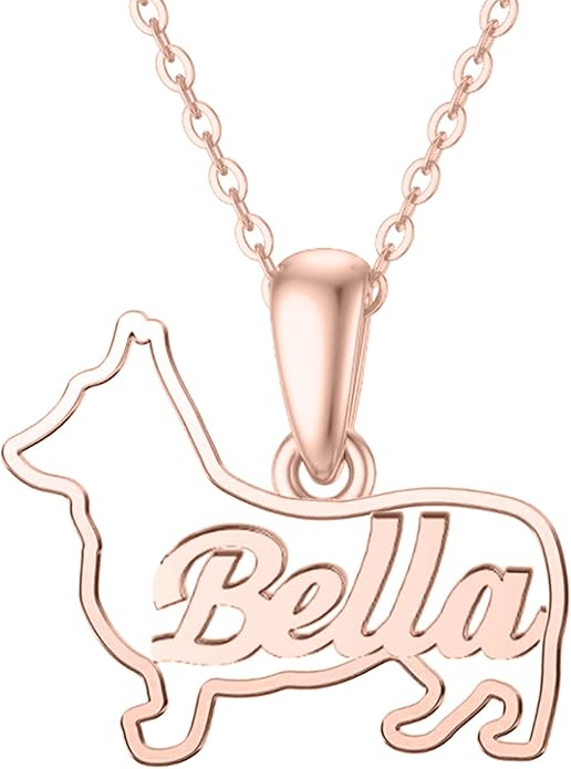 925 Sterling Sliver Yorkshire/Corgi/Labrador/Pug/Bulldog/Paw Print/Cross Necklace Cute Puppy Dog Necklace Jewelry Birthday Gifts for Women Girls Dog Lovers