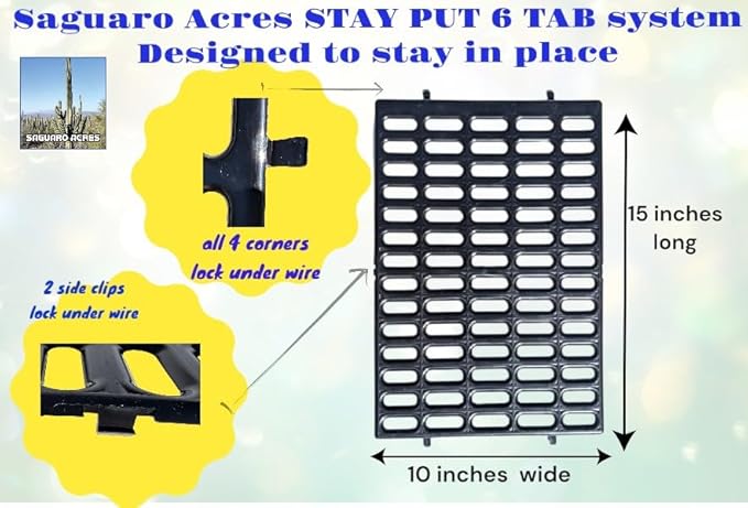 Saguaro Acres Rabbit and Small Animal Cage Resting Mat for Wire Floored Cages - Pack of 2 (Black)