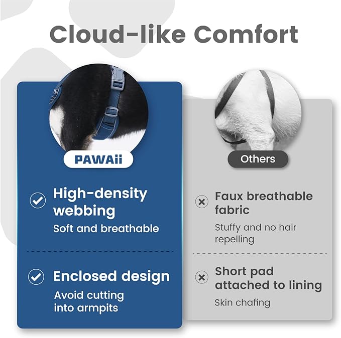 Pawaii No Pull Dog Harness with Pet ID Tag,Reflective Strips No Choke Front O Ring Breathable Mesh Adjustable Soft Padded Pet Vest with Easy Control Handle for Small Dogs