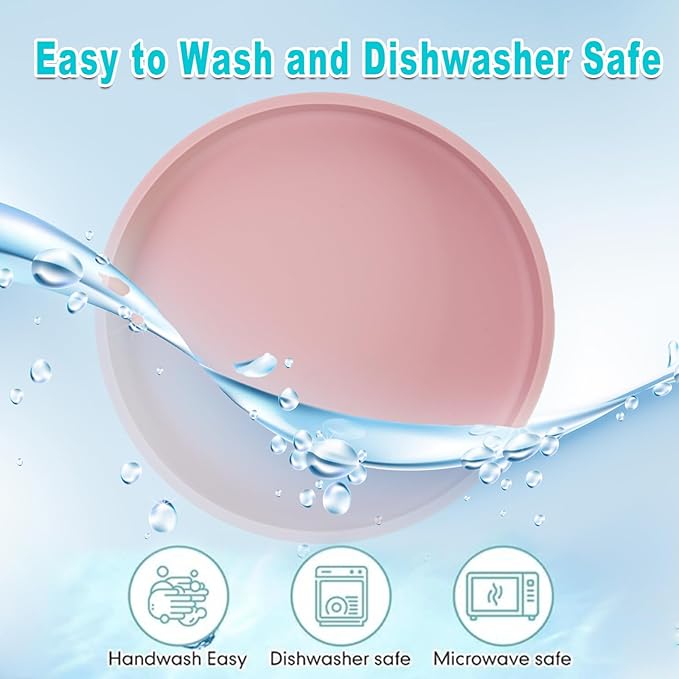 Silicone Dog Bowl Shallow Cat Food Bowls, 6 Inch Wide Cat Bowls Whisker Friendly, No Spill Less Mess Dog Plates for Dry and Wet Food, Set of 3 Puppy Bowls for Small Dogs and Cats