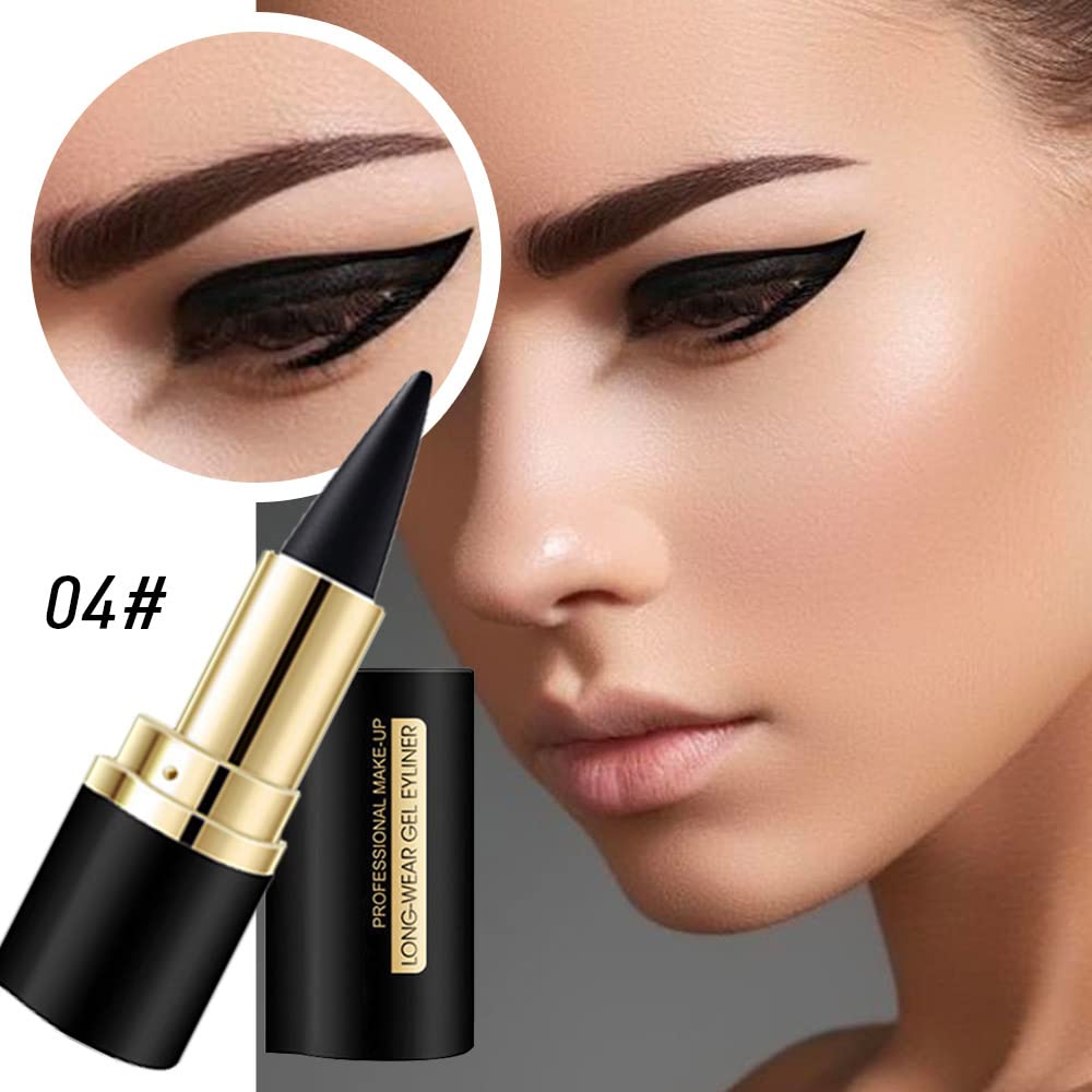 evpct 2Pcs Natural Black Eyeliner Cream Gel Eyeliner Pencil, Black Eye Liner Pencils for Older Women, Waterproof Eyeliners Pencil for Witch Halloween Goth Make up set, Eyeshadow Palette lapiz de ojos