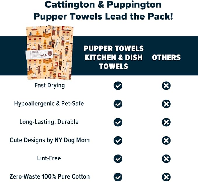 Dog and Cat Kitchen Towels - Dog and Cat Dish Towels for New Home Decorations - Gifts for Dog Moms and Cat Dads (Coffee Lovers)
