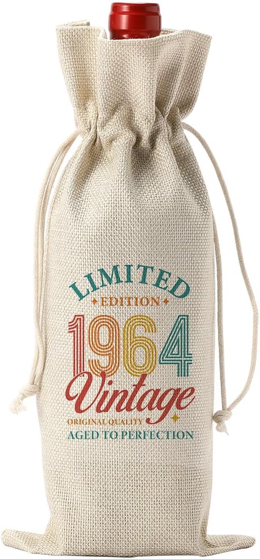 60th Birthday Decorations for Women Men, 60th Birthday Gifts for Women Her Wine Bag, Funny Wine Gift Bag 60th Birthday Gifts, 60th Birthday Wine Bag, 60 Year Old Birthday Gift Anniversary Favors