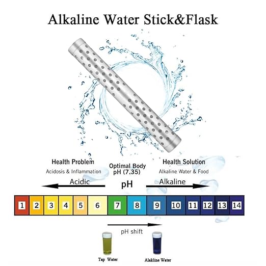 2pack Alkaline Water Stick PH Alkalizer Ionizer Stainless Steel Hydrogen Minerals Wand Water Purifier Filter