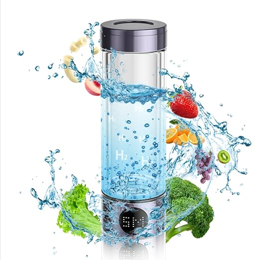 Hydrogen Water Bottle, Hydrogen Water Bottle Generator,Portable and Rechargeable Hydrogen Health Water Bottle,1800ppb Hydrogen Ionizer Water Bottle,for Home Office Travel,Purple