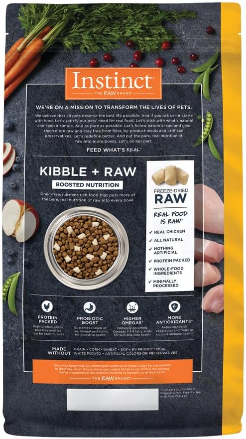 Instinct Raw Boost, Natural Dry Dog Food with Freeze Dried Pieces, High Protein, Grain Free Recipe - Real Chicken, 3.5 lb. Bag