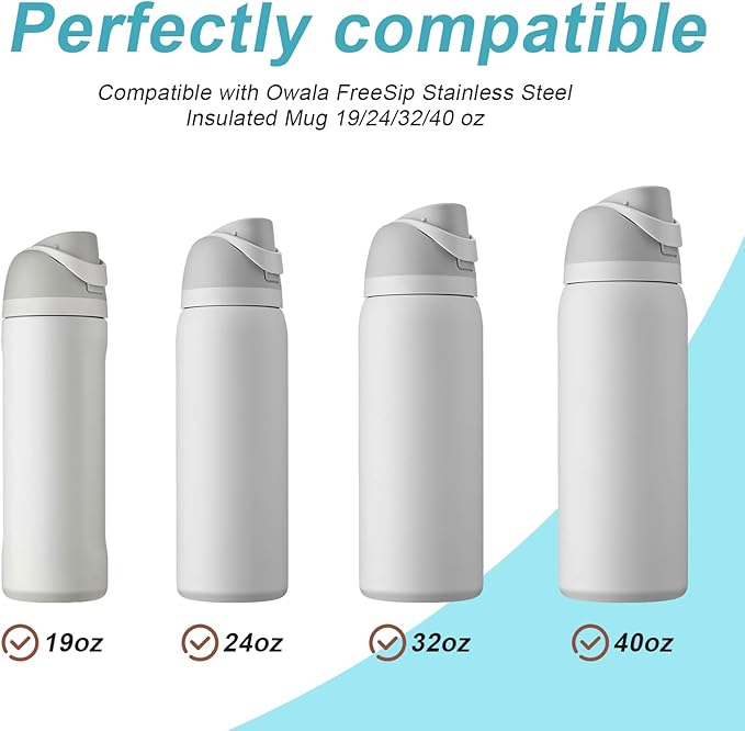 5 Pcs Replacement Stopper for Owala Free Sip 19/24/32/40 Ounce, Silicone Anti-Spill Lid Stopper Compatible with Owala Freesip
