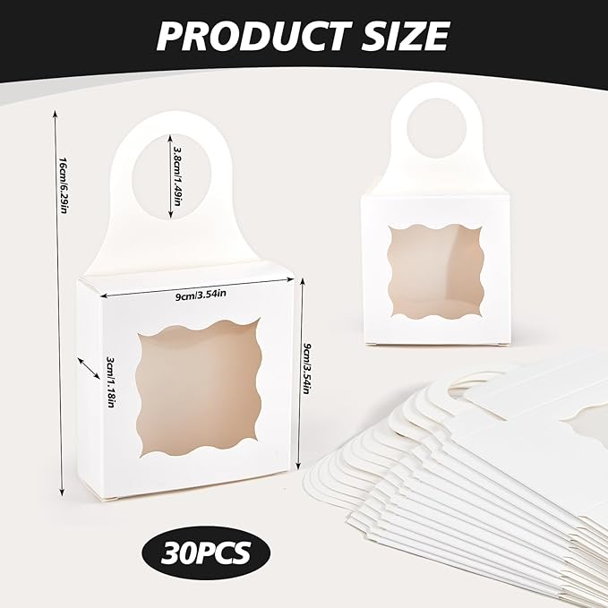 30pcs Wine Bottle Box with Window, Card Paper Hanging Box Foldable Decor Wine Bottle Hanging Favor Boxes Gift Boxes for Holding Party Birthday Candy Truffles Chocolate Cookies