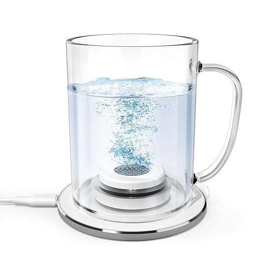 Hydrogen Water Cup, Portable Hydrogen Water Ionizer Machine Hydrogen Water Generator with New PEM and SPE Technology Hydrogen Rich Water Bottle Glass Health Cup Balanced PH Water Ionizer