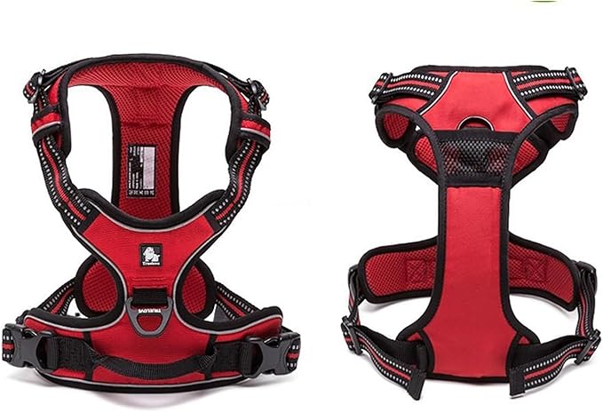 TRUE LOVE Adjustable No-Pull Dog Harness Reflective Pup Vest Harnesses Comfortable Control Brilliant Colors Truelove TLH5651(Red,M)