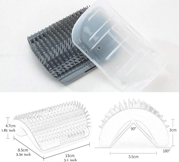 IMISNO Cat Self Groomer Toy Wall Corner Massage Comb Perfect Massager Brush with Catnip (4 PCS Gray)