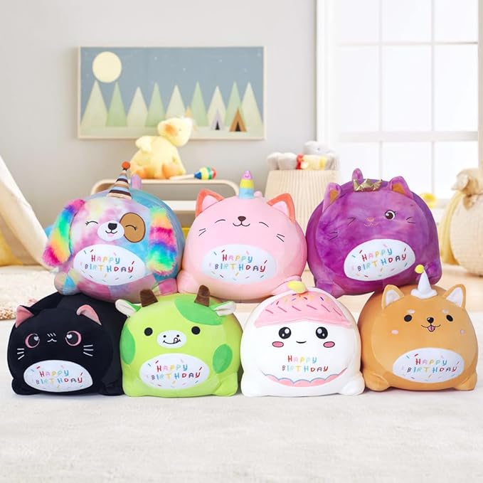 Happy Birthday Corgi Dog Plush Toy, Cute Birthday Colorful Puppy Stuffed Animal, Dog Plush Pillow for Girls Kids(Corgi,40cm/15.7inch)