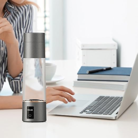 Hydrogen: The ultimate on-the-go hydrogen water bottle - 4000ppb High Output, Odorless & Chlorine-Free, Advanced PEM/SPE Technology, Durable, and Rechargable (Slate Gray)