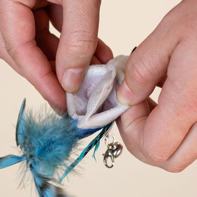 Interactive Bird Simulation Cat Toy Set, Interactive Cat Toys for Indoor Cats (10 Replacement Catnip Pouches)