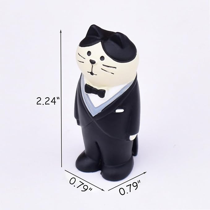 Miniatures Cat Figurines Mini Resin Cats Cute Desk Decor Wedding Cat Groom Bride