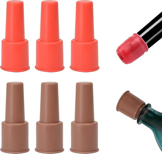 6 Pcs Silicone Wine Stopper, Reusable Wine Stoppers, Wine Bottle Cover Caps to Keep Wine Fresh, for Wine Bottles Beer Beverage Champagne Bottle Sealer