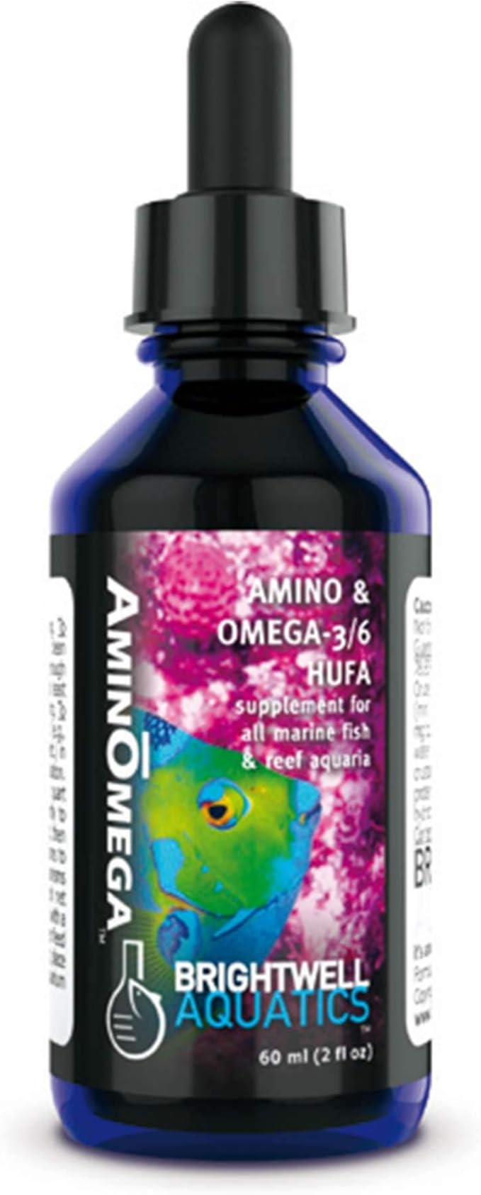 Brightwell Aquatics AminOmega - Amino & Omega - 3/6 HUFA Supplement for All Marine Fish & Reef Aquariums 60-ml