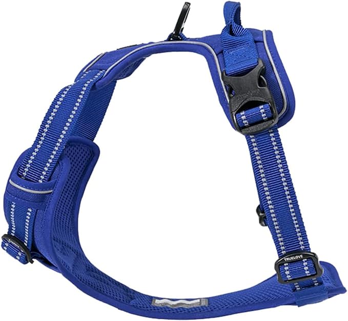 TRUE LOVE Adjustable No-Pull Dog Harness Reflective Pup Vest Harnesses Comfortable Control Brilliant Colors Truelove TLH5651(Royal Blue,XL)