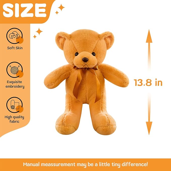 Teddy Bear Stuffed Animals 13“ Soft Cuddly Stuffed Plush Teddy Bear Cute Plush Toys Birthday Christmas Graduation Valentine’s Day Wedding Party Gifts