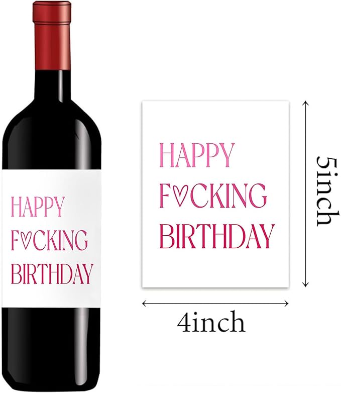 24 Pcs Birthday Wine Labels, Birthday Gifts for Women Her Him, Birthday Wine Bottle Stickers, Happy Birthday Party Decorations Gifts for Women Her Him, Happy Birthday Wine Bottle Labels