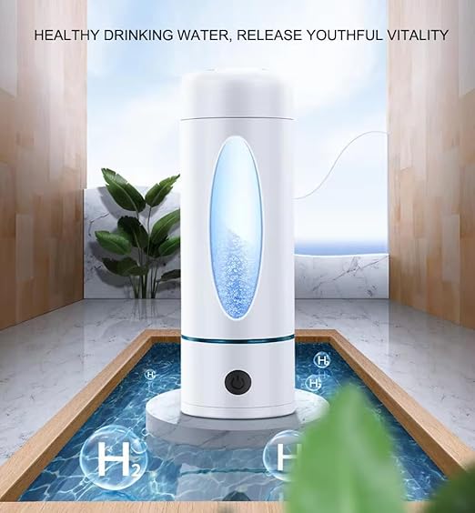 Hydrogen Water Bottle with Indicator Light, Real 4000ppb, SPE/PEM Technology, Equipped with Advanced Dirt Prevention Mode, Portable Hydrogen Water Generator with Food-Grade Material (Khaki Bag)