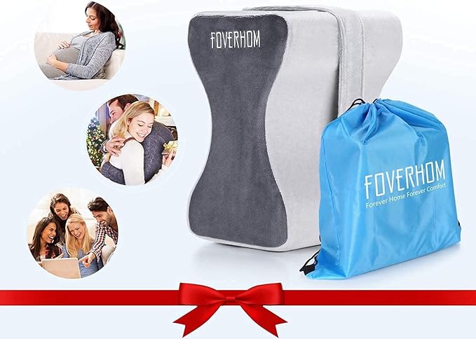 foverhom Memory Foam Knee Pillow,Orthopedic Leg Pillow for Sciatica Relief,Back Pain, Pregnancy, Leg Pain, Hip Pain and Sciatica Relief