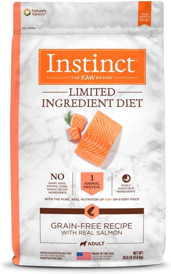 Instinct Limited Ingredient Diet, Natural Dry Dog Food, Grain Free Recipe - Real Salmon, 20 lb. Bag