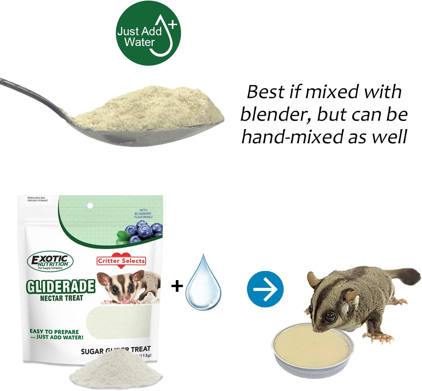 Exotic Nutrition Gliderade Nectar (1.5 lb.) - Vitamin-Enriched Healthy Nectar Supplement - Powdered Mix - Provides Necessary Carbohydrates for Sugar Gliders
