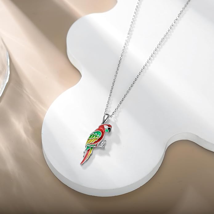 925 Sterling Silver Lab Grown Diamond Animal Necklace Cat/Bear/Bee/Dolphin/Dragonfly/Horse/Hummingbird/Koala/Parrot/Penguin/Pigeon/Sea Turtle/Starfish Lab Grown Diamond Necklace Gift for Women