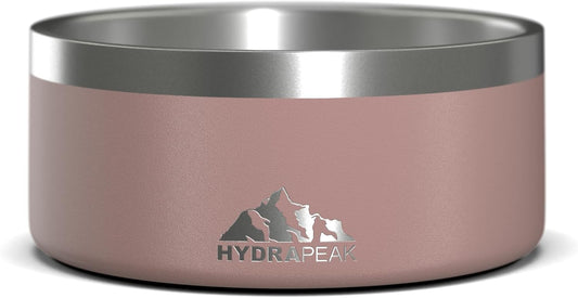 Hydrapeak Dog Bowl; Non Slip Stainless Steel; Water and Food Dish; Large Sized and Small Dogs; 32oz 64oz; Multiple Sizes; 4 Cup | Rosewood