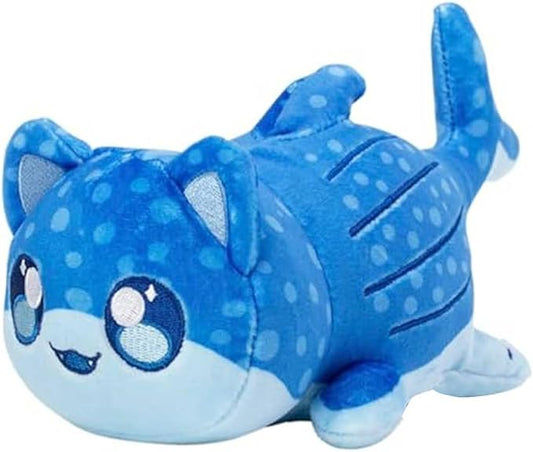 Cat Stuffed Animal Plush,Mee-Meow Soft Cute Cat Plush Doll Birthday,Soft Throw Pillow Decorations,Party Gift for Kids Girlfriend and Sisters (Whales cat)