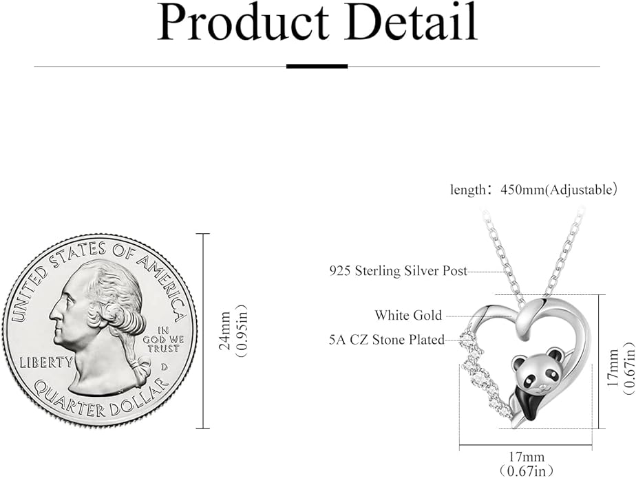 925 Sterling Silver Dog Paw Cat Panda Necklace for Women Cute Dainty Animal Pendant Necklace Gifts for Cat Mom Animals Lover…