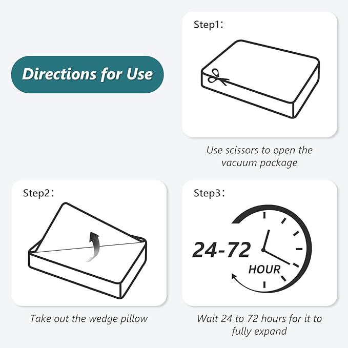 3 PCS Upgraded Bed Wedge Pillow for Sleeping - 35D Post Surgery Pillow for Back Leg Pain Relief - 22" Wide Adjustable Triangle Wedge Pillow Set for Acid Reflux & GERD & Snoring(white grey)