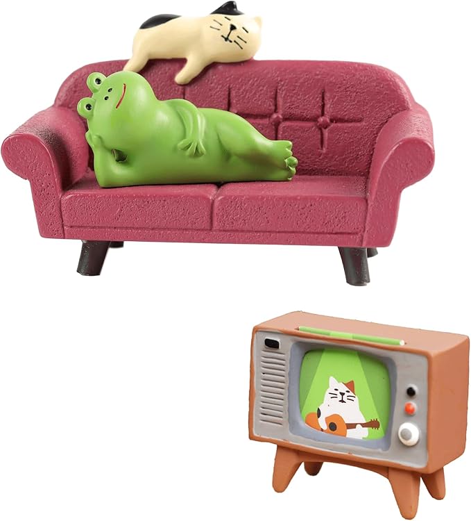 Miniature Frog Figurines Cute Office Decor Desk Accessories Miniatures Frog Gifts for Adults