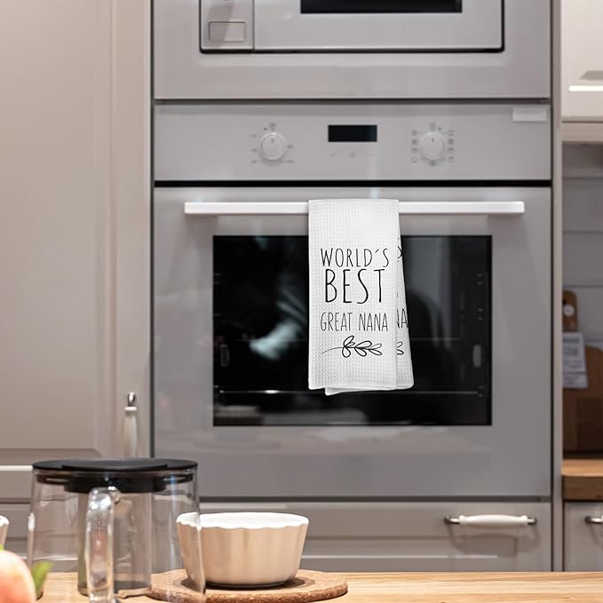 World's Best Great Nana Kitchen Towels, Best Nana Gifts for Great Grandma, Great Grandma Gifts from Children, Great Grandma Mother's Day Birthday Gifts Tea Towels Kitchen Hand Towels 16x24 Inch