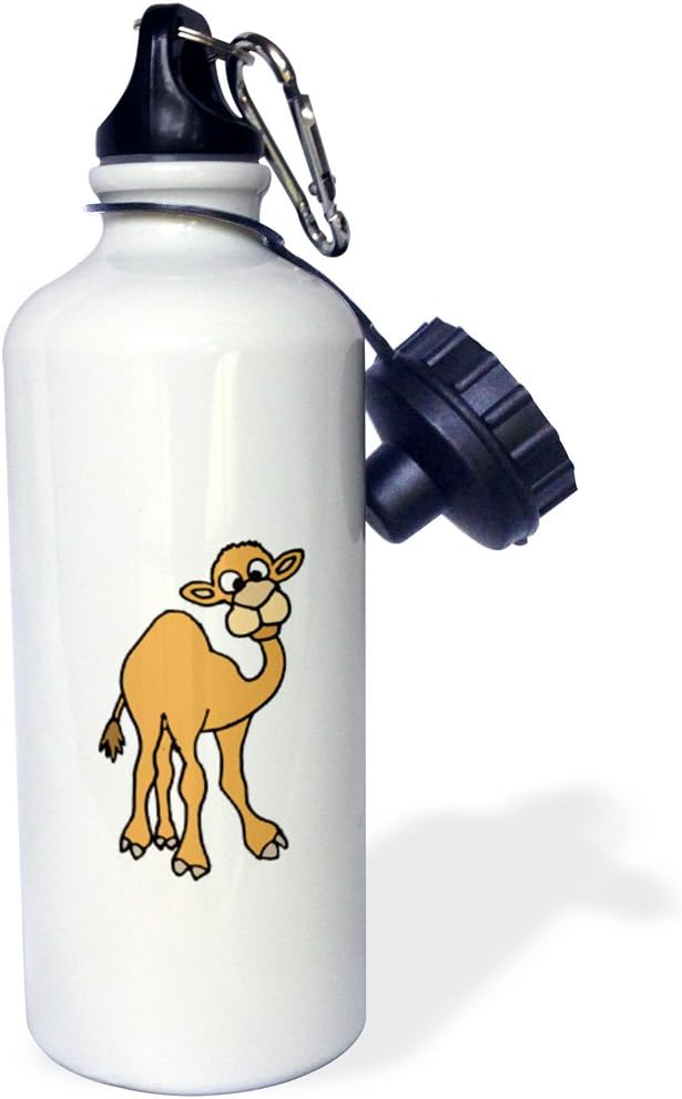 3dRose Funny Camel Art Perfect for Over The Hump Day Sports Water Bottle, 21Oz, Multicolored