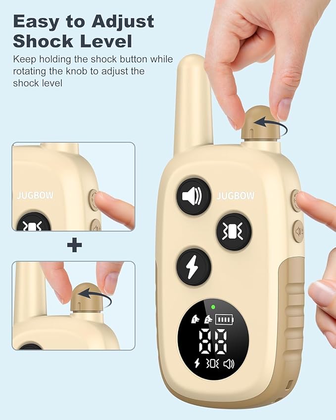 Jugbow Dog Training Collar - 4200FT Dog Shock Collar with Remote for Large Medium Small Dogs, Rechargeable Waterproof IPX8 E Collars with Beep (1-3) Vibration(1-3) Safe Static(0-99)