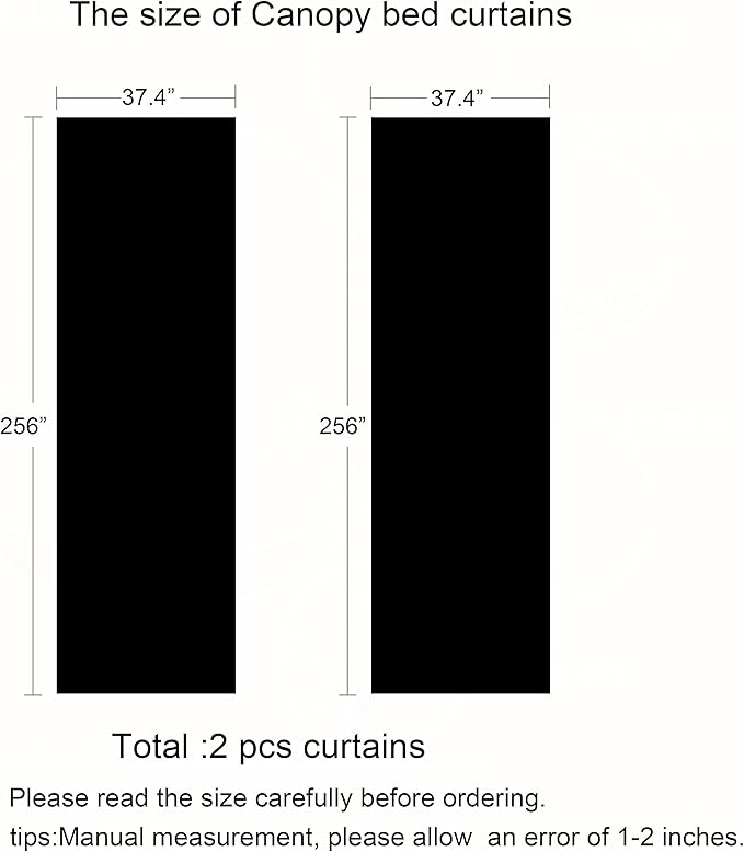 Akiky Canopy Curtains for Girls with LED Light King California King Bed Curtains Frame Bed,Valance Scarves Great for Bed,Windows,Wedding Parties(King,Black)