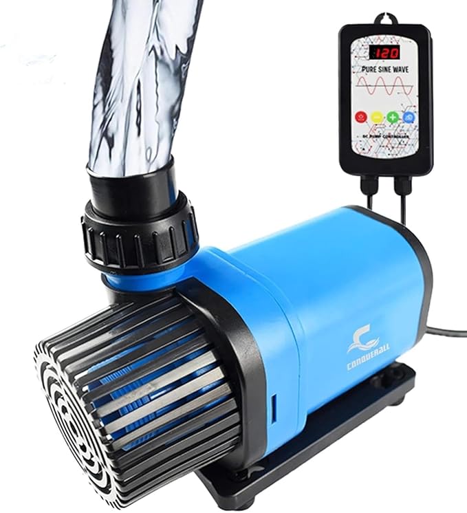 CONQUERALL 3960GPH 90W 22.5ft DC Adjustable Flow Submersible Return Pump Durable 3 Year CHS-15000 Water Pump for Freshwater, Fish Tanks, Aquaculture,KOI Pond, Aquaculture Fish Farm