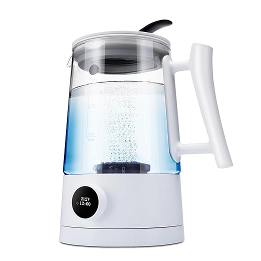Hydrogen Water Kettle, Hydrogen Water Pitcher, Rich Hydrogen Water Generator Electrolysis Jug BPA Free with SPE and PEM Concentrator Technology, Hydrogen Content up to 2300 PPB