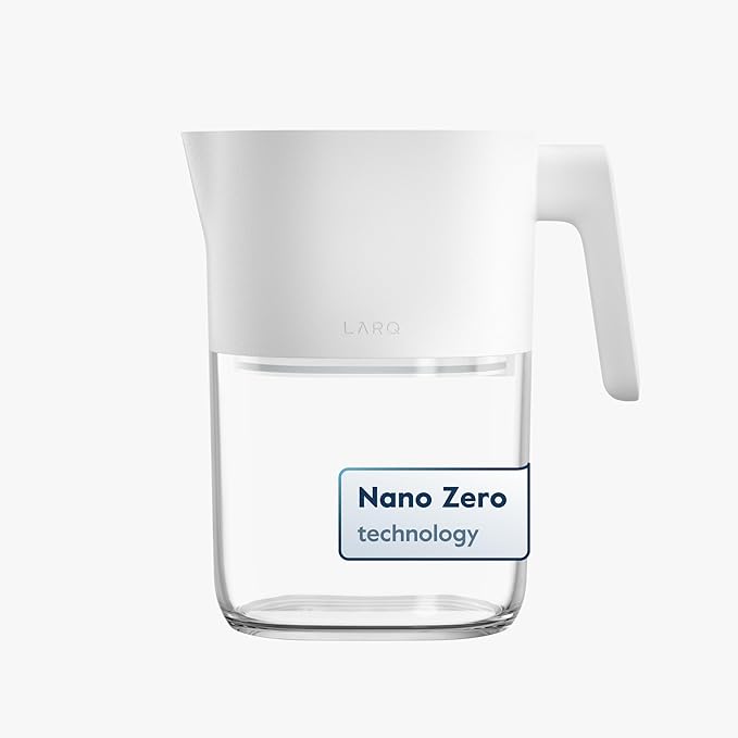LARQ 8-Cup Water Filter Pitcher for Tap and Drinking Water | Reduces PFAS, Lead, Chlorine, and More | Tested to NSF Standards | BPA/BPS Free | 1-Year Warranty, Granite White