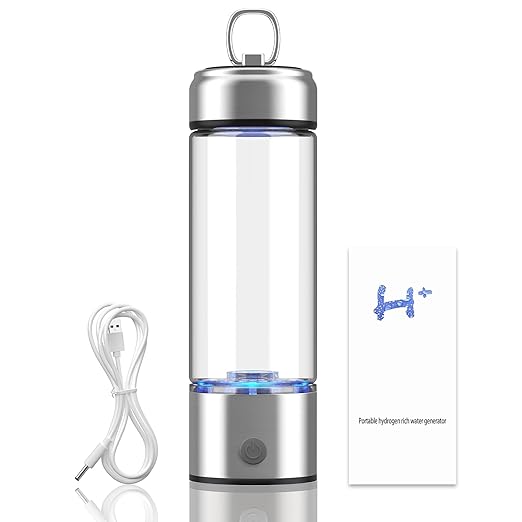 Hydrogen Water Bottle Portable Hydrogen Water Bottle Generator 420ml with SPE PEM Technology Water Ionizer, Improve Water in 3 Minutes for Home, Office, Travel, Daily Drinking