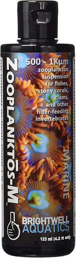 Brightwell Aquatics Zooplanktos-M - Zooplankton Food Supplement for Marine and Reef Aquariums 125-ml
