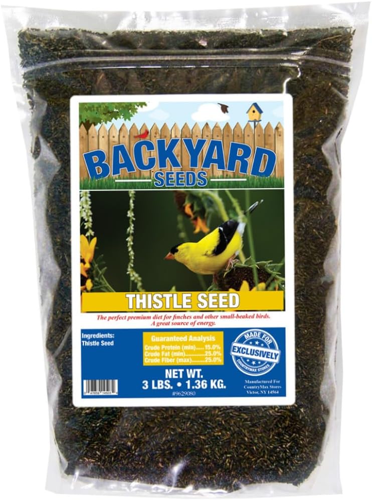 Thistle Seed for Finches – Premium Wild Bird Food for Goldfinches, Siskins & Small Songbirds | High-Energy, No-Filler, Cleaned Seed 7 lbs