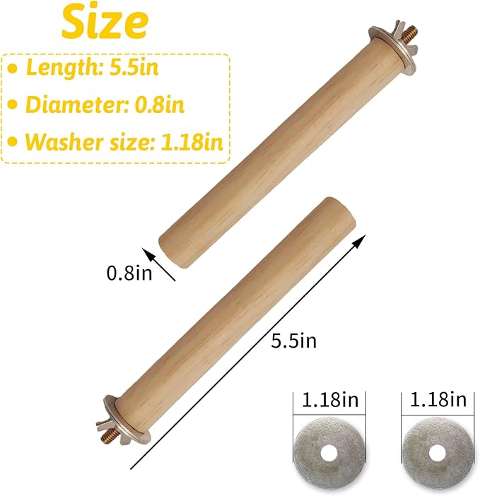 Hamiledyi Bird Perch for Cage Parakeet Stand Bird Cage Accessories Natural Wood Perch 5 Piece Set for Birds Platform Stick Playground for Small and Medium Sized Birds Cockatiel Parrot Conure