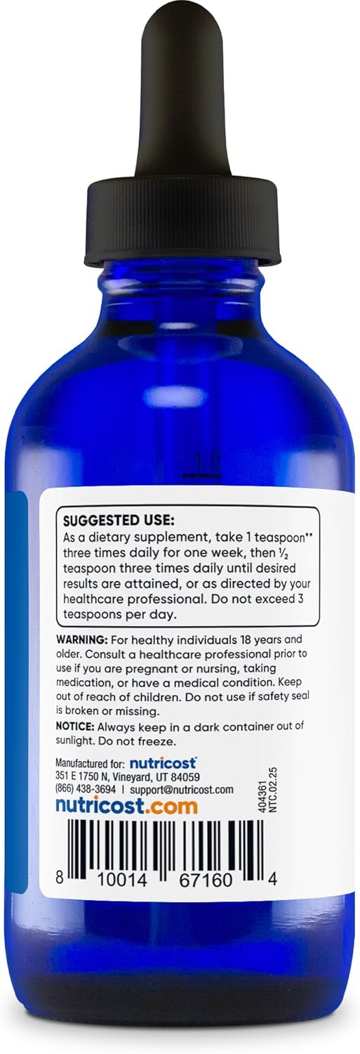 Nutricost Colloidal Silver 4oz - Cobalt Blue Glass Bottles, Bio-Active Colloidal Silver