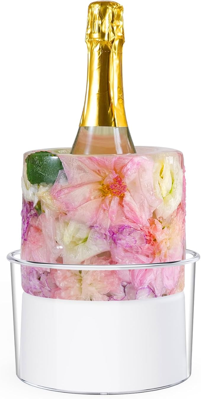 Ice Bucket Mold, DIY Acrylic Ice Mold Wine Bottle Chiller,DIY Ice Bucket Mold for Wine Champagne and Cocktails,Ideal Gift for Special Parties Weddings Mother's Day Thanksgiving and Christmas-White