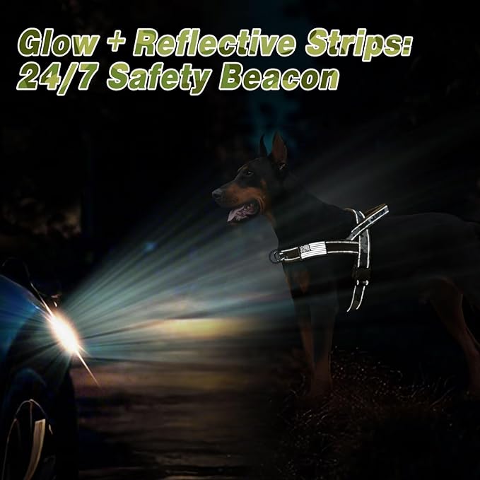 Forestpaw No Pull Dog Harness - Soft Flannel Padded Tactical Dog Vest Harness with Quick Release Buckle, Adjustable Reflective Pet Harness for Medium Dogs Walking Training,Green Camouflage M