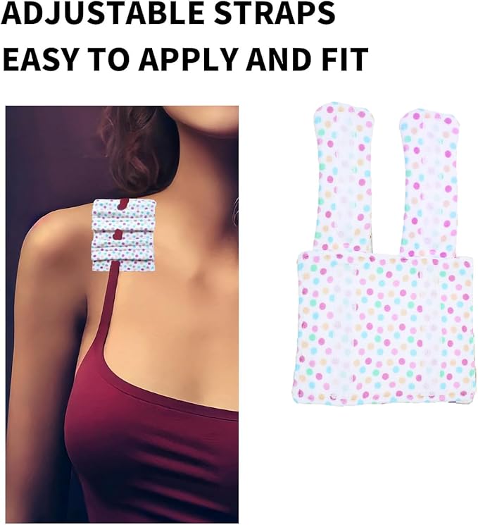 2PCS Bra Strap Pad Protector for Chest Port, Port Pillows for Chemo Patients, Pacemaker Pillow for Bra Post-Surgery, Chemo Port Pillow for Bra Strap, Recovery Cushion for Chest Heart Support (Dots)