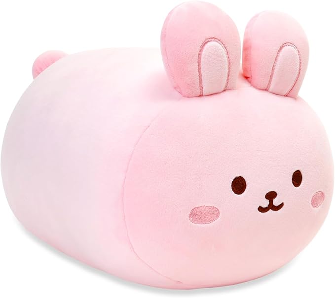 Anirollz Stuffed Animal Plush Toy – 15" Large Plush Doll | Soft, Squishy, Cute, Comfort, Safe | Birthday Gift Pillow with Cute Character Pink Bunny Rabbit Bunniroll